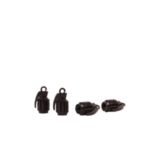 JUEGO DE TAPITAS DE VALVULA GRANADA METALIZADA 4 PCS NEGRO