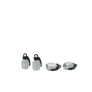JUEGO DE TAPITAS DE VALVULA GRANADA METALIZADA 4 PCS SILVER