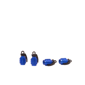JUEGO DE TAPITAS DE VALVULA GRANADA METALIZADA 4 PCS AZUL