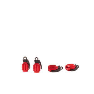 JUEGO DE TAPITAS DE VALVULA GRANADA METALIZADA 4 PCS ROJA
